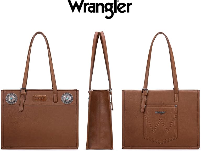 Wrangler Concho Wide Tote - Brown (WG194-8122BR)