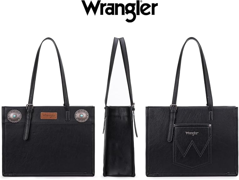 Wrangler Concho Wide Tote - Black (WG194-8122BK)