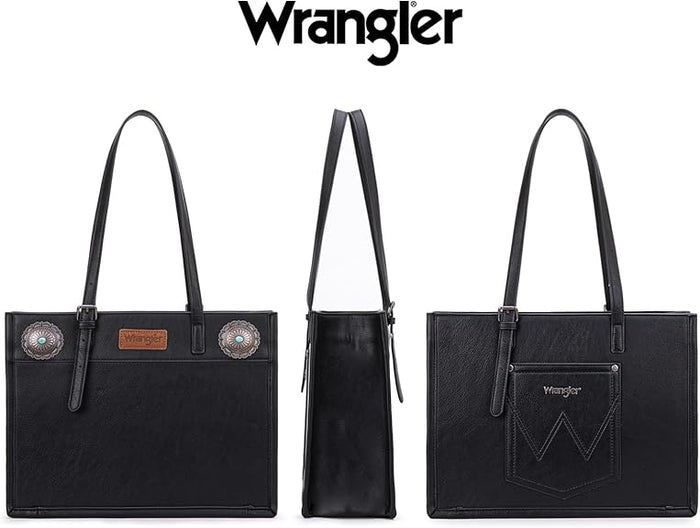 Wrangler Concho Wide Tote - Black (WG194-8122BK)