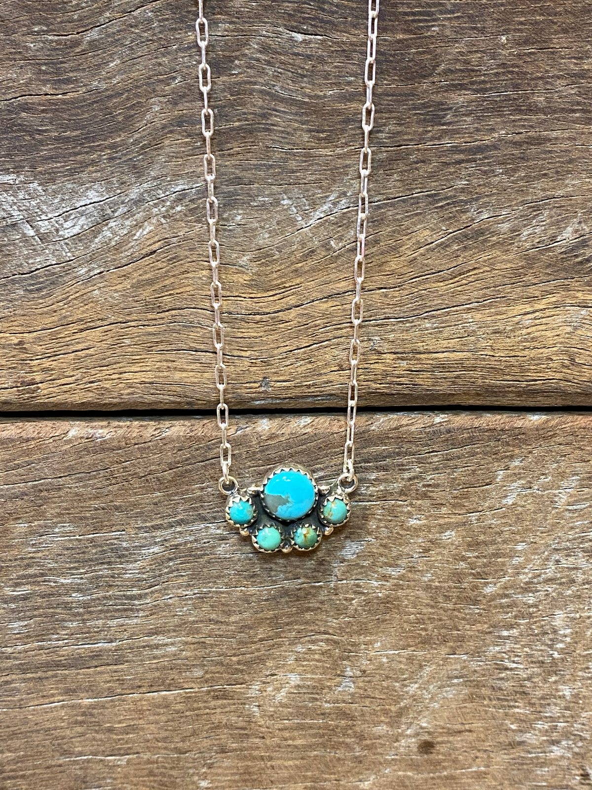 Magnolia Necklace - Silver Turquoise