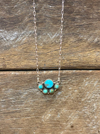 Magnolia Necklace - Silver Turquoise