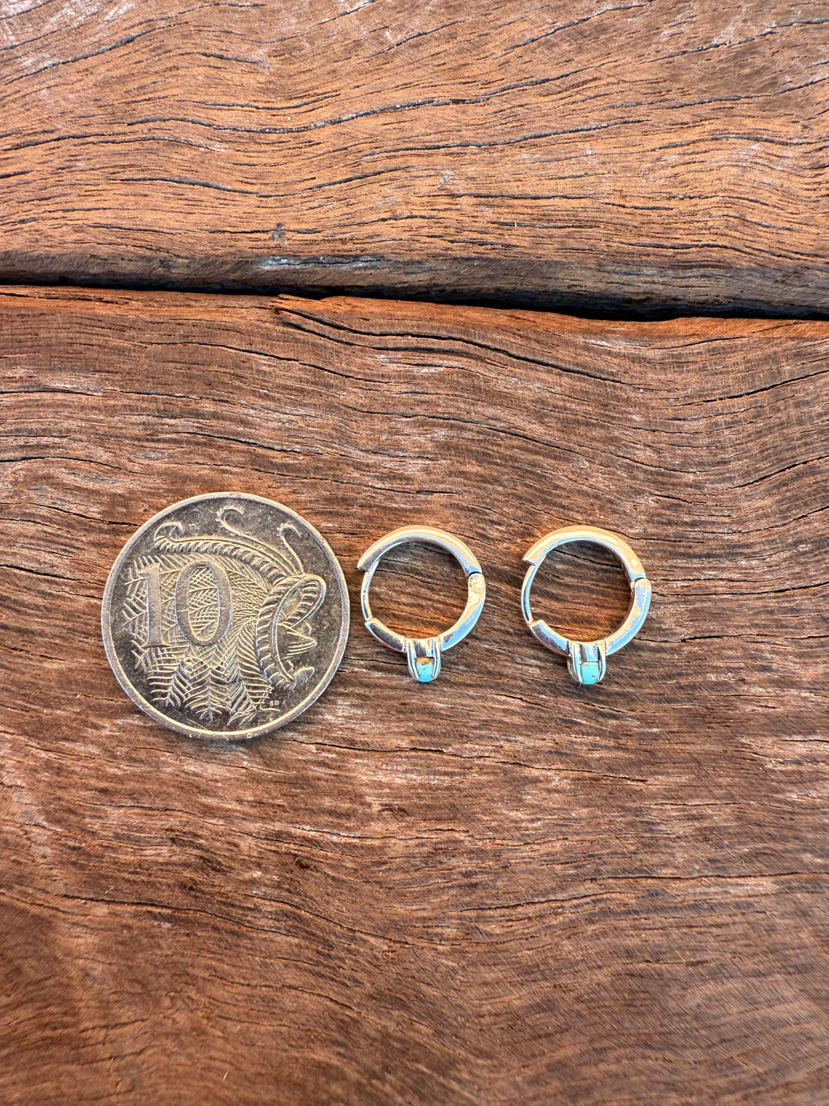 Ellie Hoop Earrings - Turquoise Stones