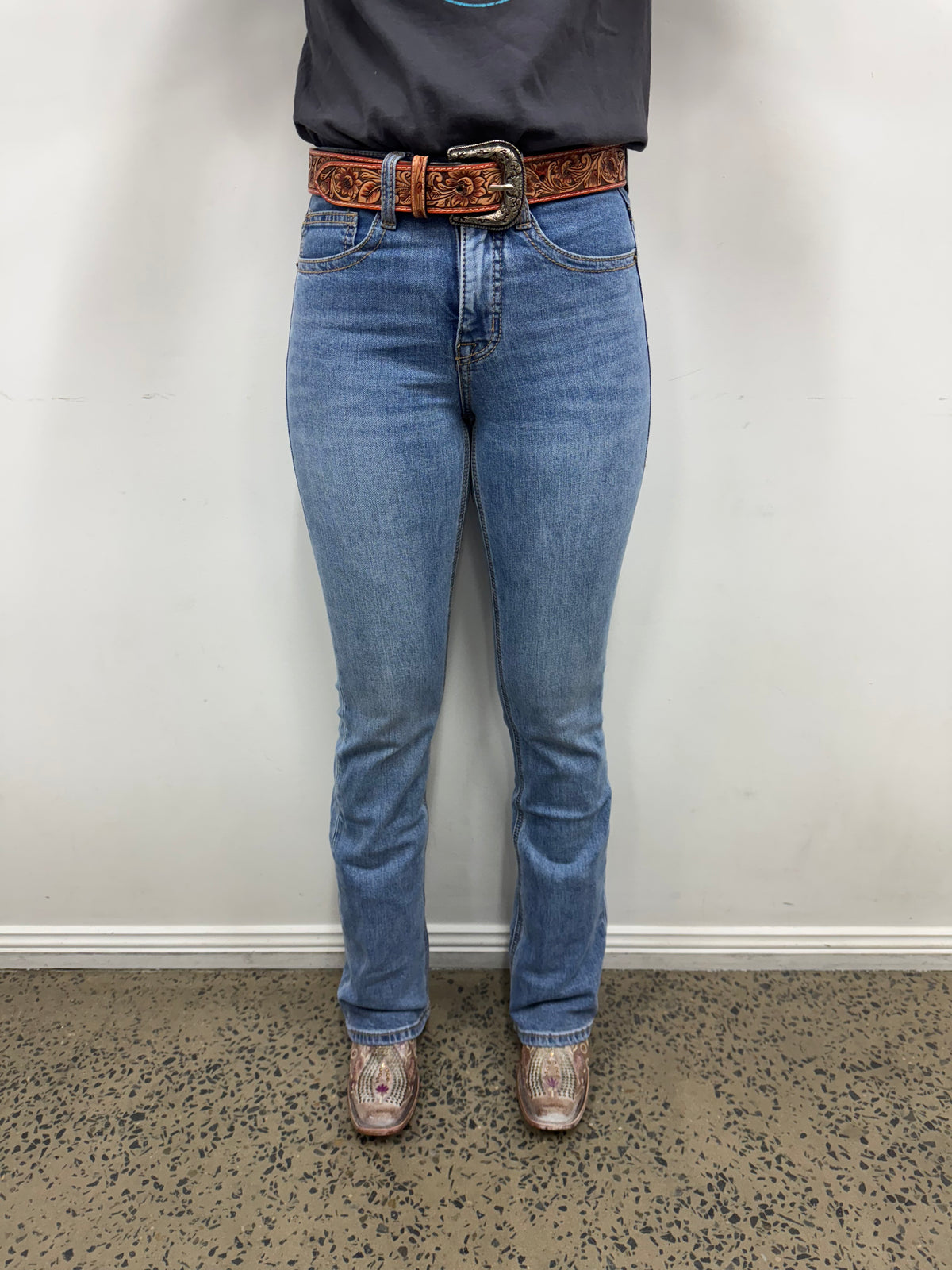 Rock & Roll Cowgirl Jeans - BW4HD07197 - Yoke Detail High Rise Bootcut