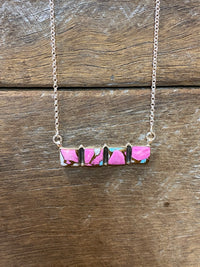 Kandy Necklace - Silver Multicolour Turquoise