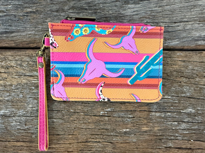 Jelly Coin Purse - Western Long Horn Print