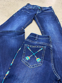 Cowgirl Tuff Jeans - Turquoise Arrows