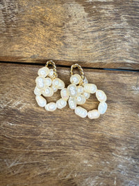 Earrings - Pearl Twisted Chain Drop