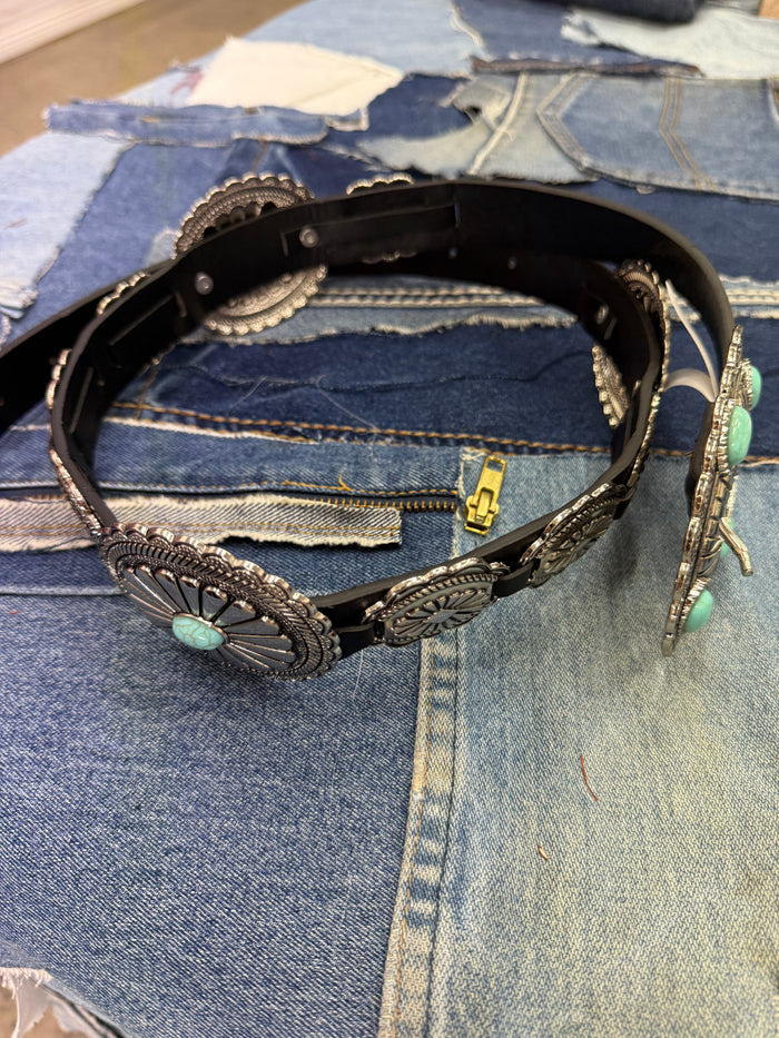 Western Concho Belt - Black