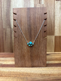 Magnolia Necklace - Silver Turquoise