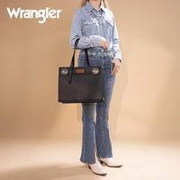 Wrangler Concho Wide Tote - Black (WG194-8122BK)