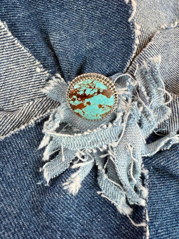 Frontier Adjustable Ring - Silver Turquoise