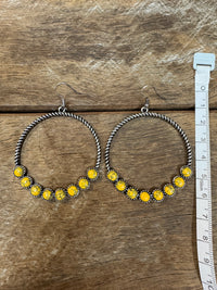 Western Earrings - Yellow Hoops