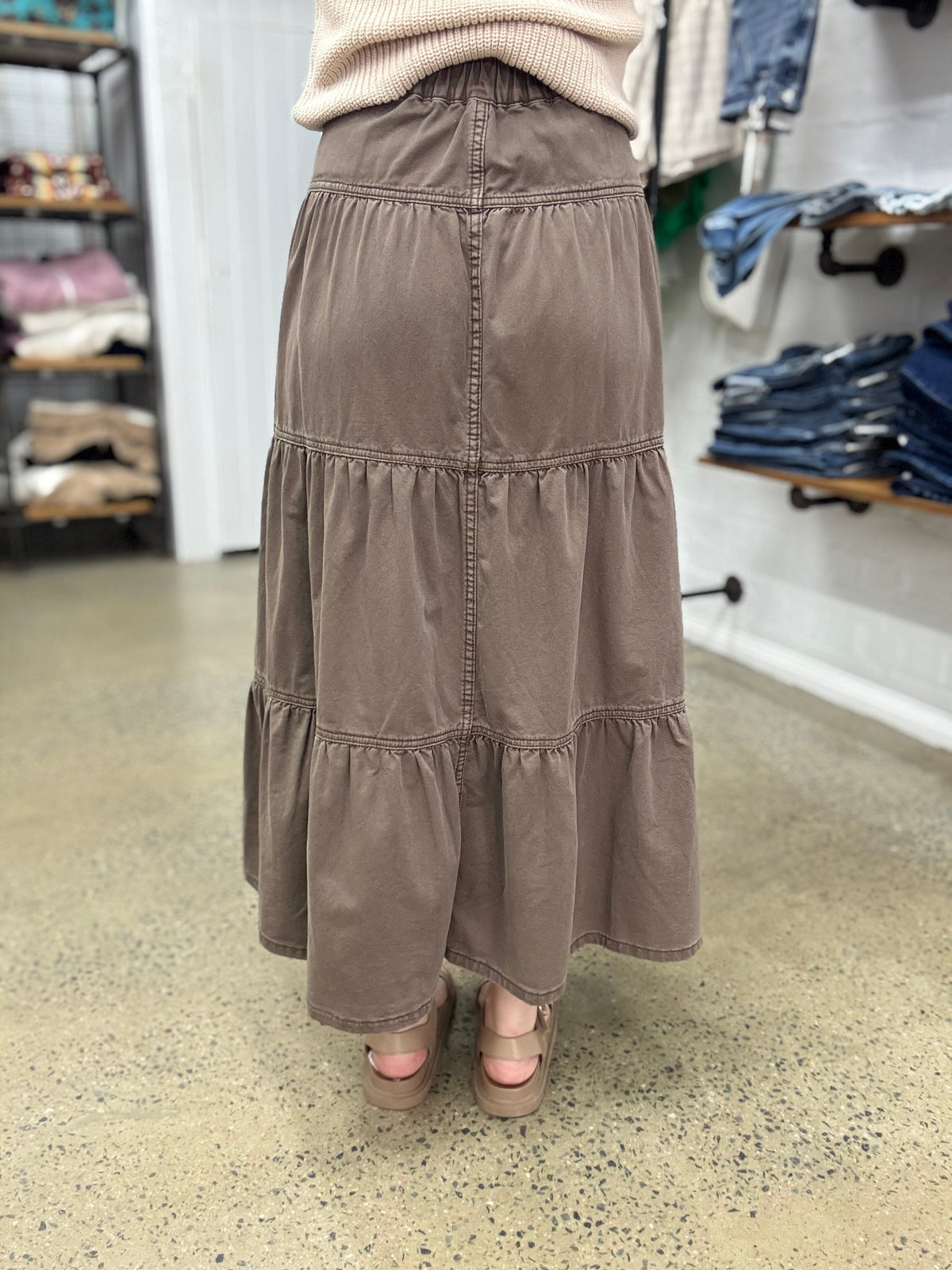 Coco - Denim Maxi Skirt (Cocoa)