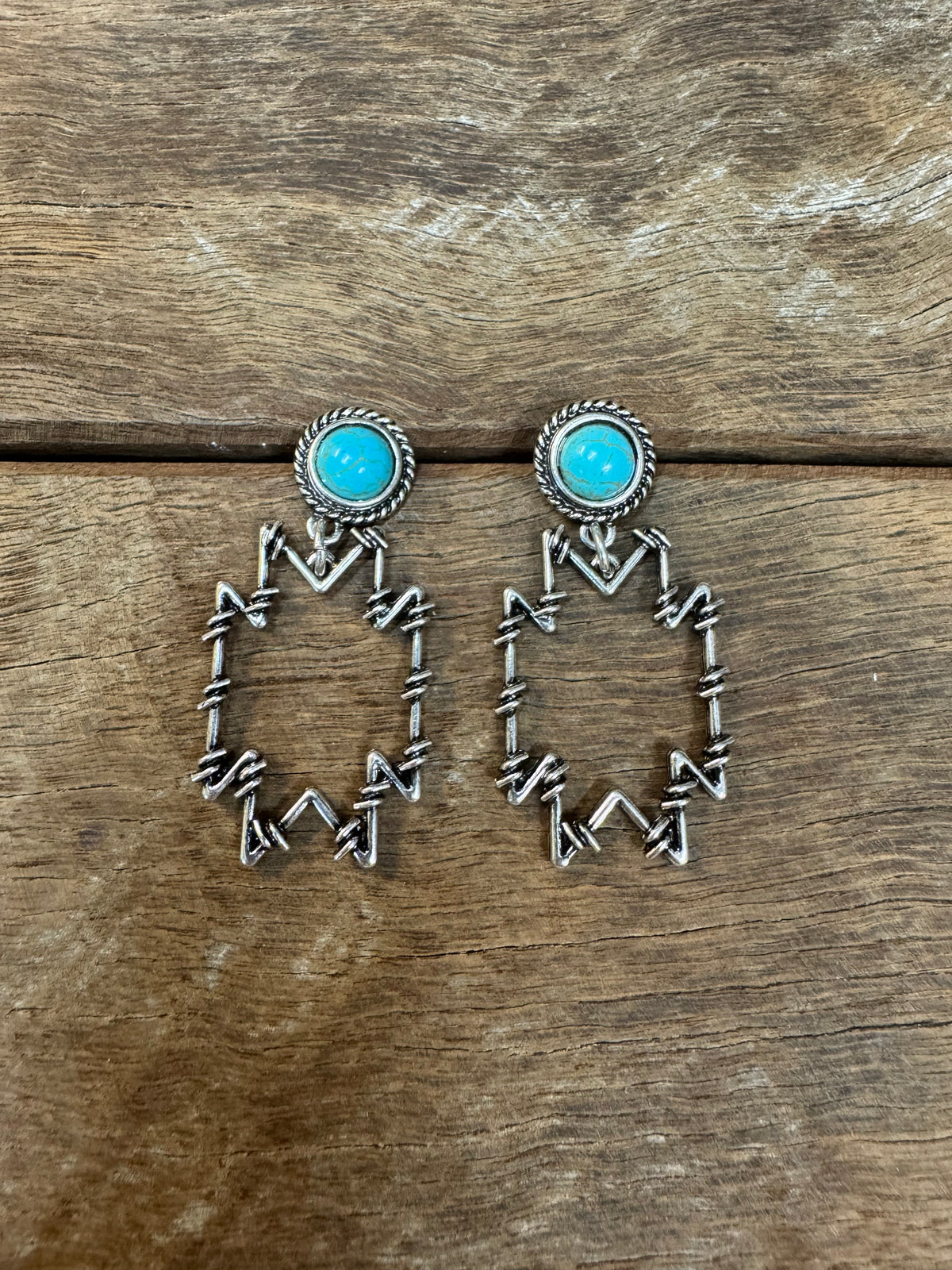 Western Earrings - Aztec Barbwire