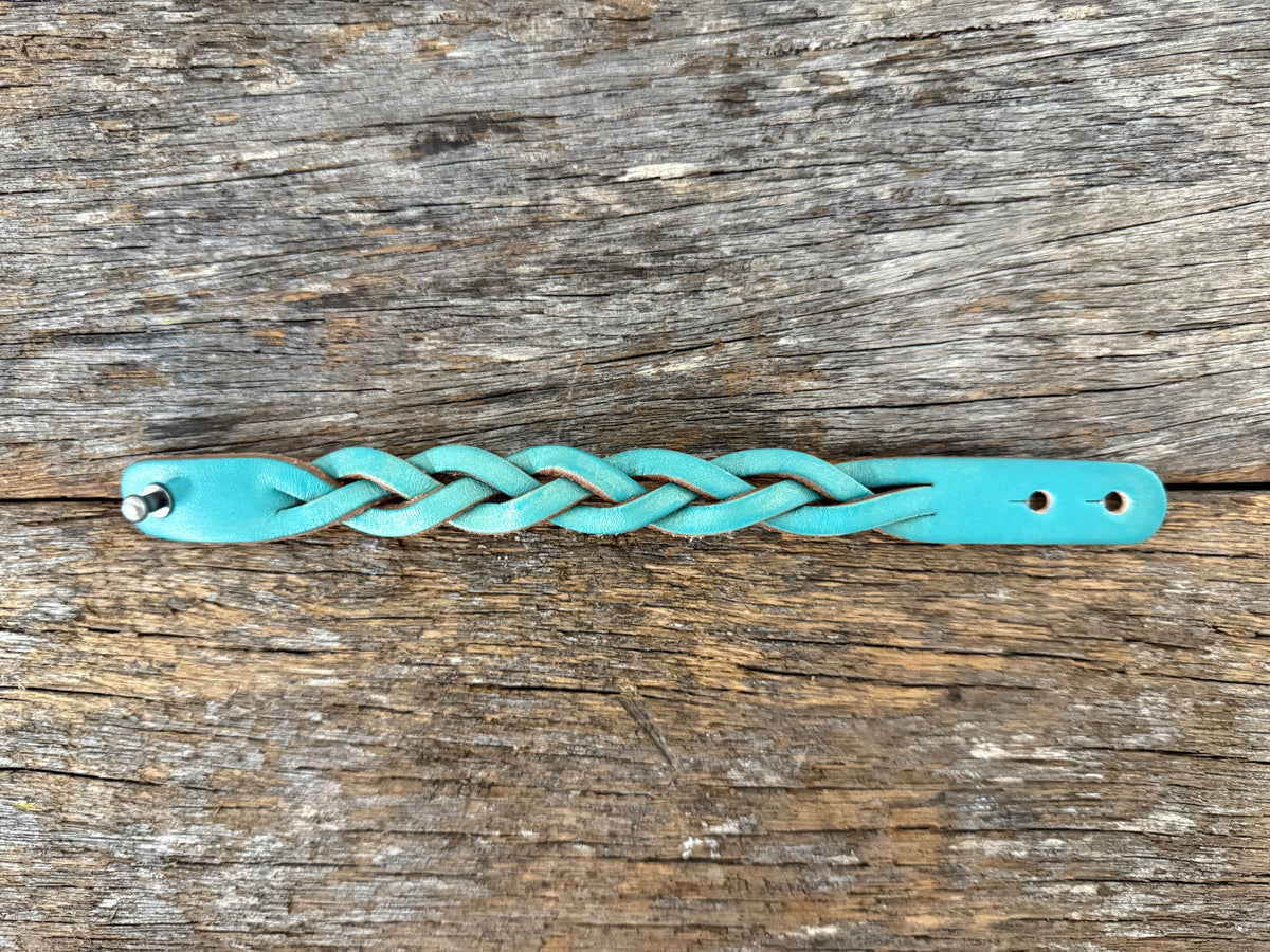 Braided Leather Bracelet - Turquoise
