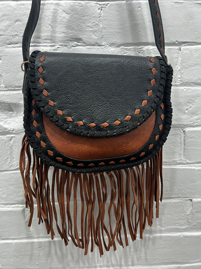 Sadie - Black & Tan Saddle Crossbody