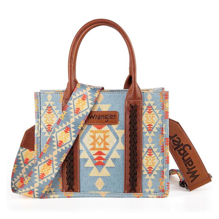 Wrangler Southwest Print Tote - Brown/Light Blue (WG2202-8120SBR)