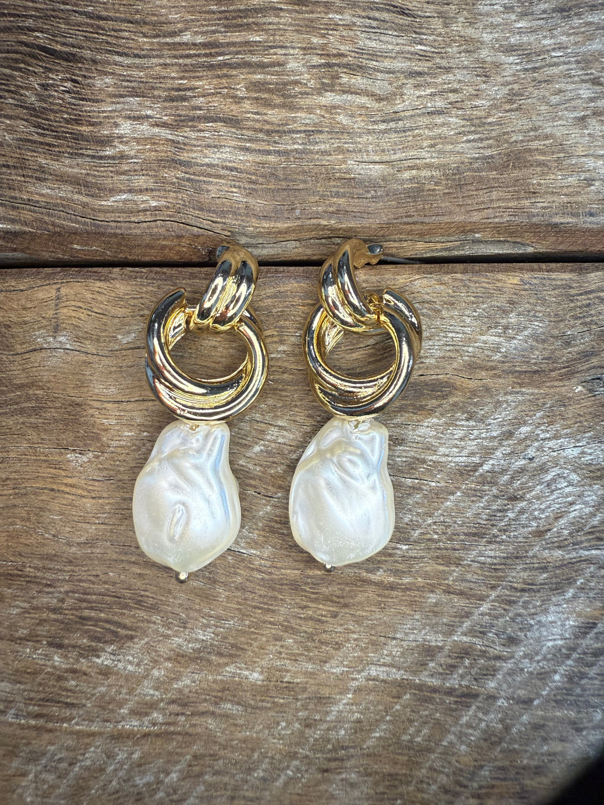 Earrings - Pearl Chain Drop