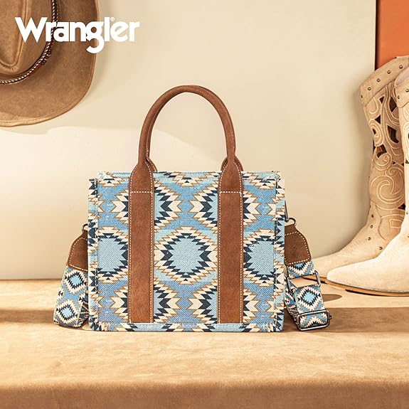 Wrangler Aztec Distressed Print Tote - Jean (WG221-8120JN)
