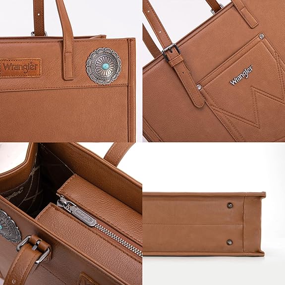 Wrangler Concho Wide Tote - Brown (WG194-8122BR)