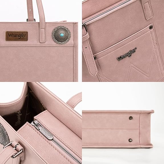 Wrangler Concho Wide Tote - Dark Pink (WG194-8122DPK)