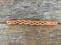 Braided Leather Bracelet - Saddle Brown