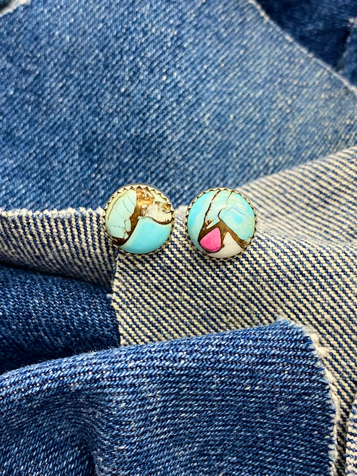 Candy Earrings - Cotton Candy Dahlia Stones (Medium)