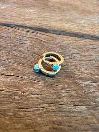 Ellie Hoop Earrings - Turquoise Stones