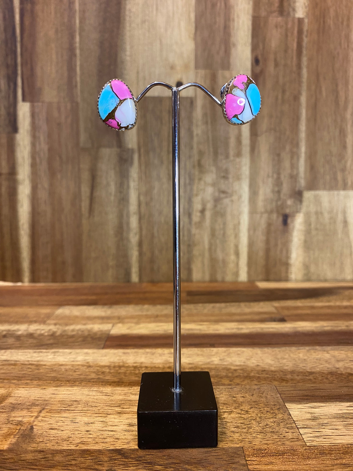 Mindi Earrings - Silver Multicolour Turquoise