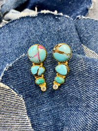Fayrie Earrings - Cotton Candy Dahlia Stones