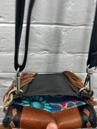 Maysie Black & Tan Crossbody Wallet