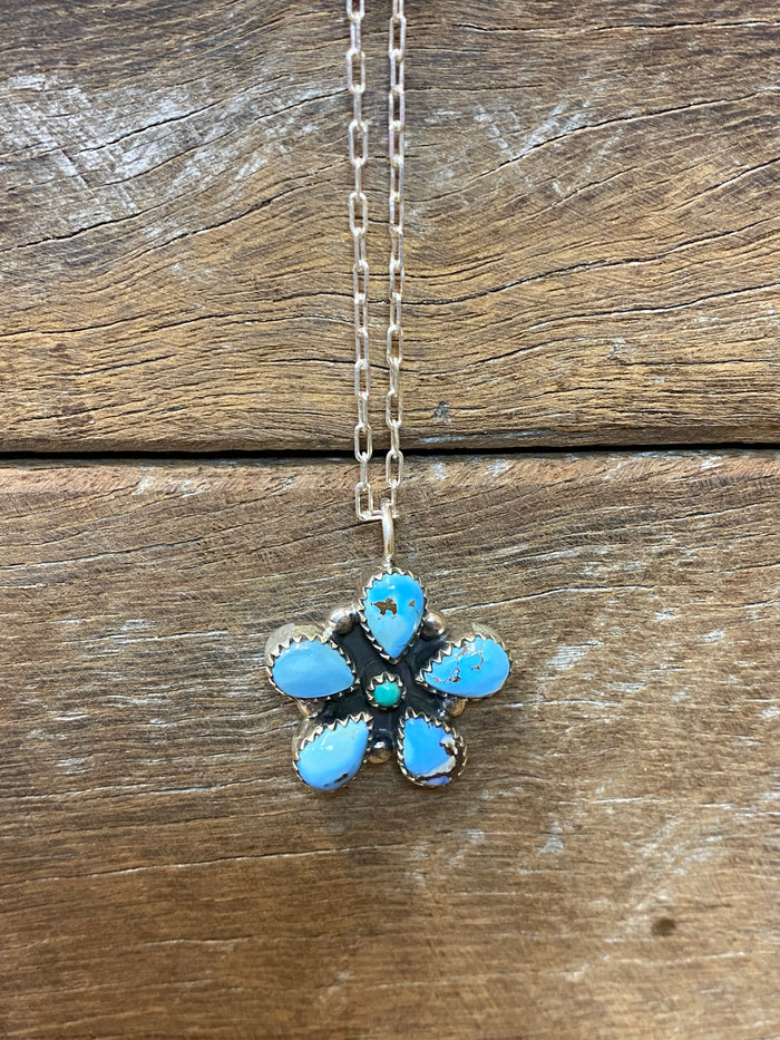 Celeste Necklace - Silver Turquoise