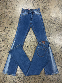 Rock & Roll Cowgirl Jeans - BW4HD06039 - Two Tone High Rise Bootcut