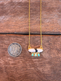 July Necklace - White Buffalo and Turquoise Stones