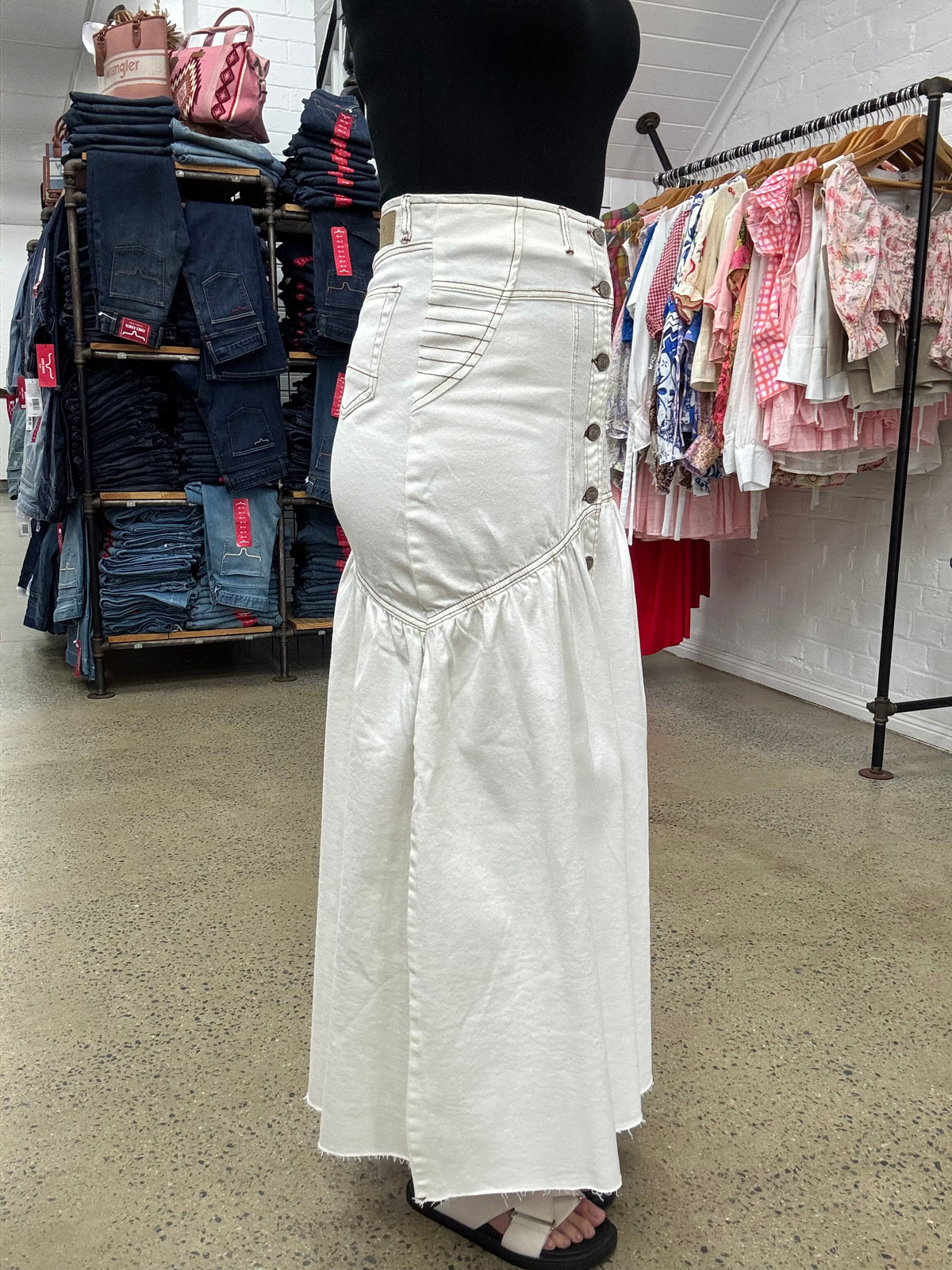 Robyn - White Denim Skirt