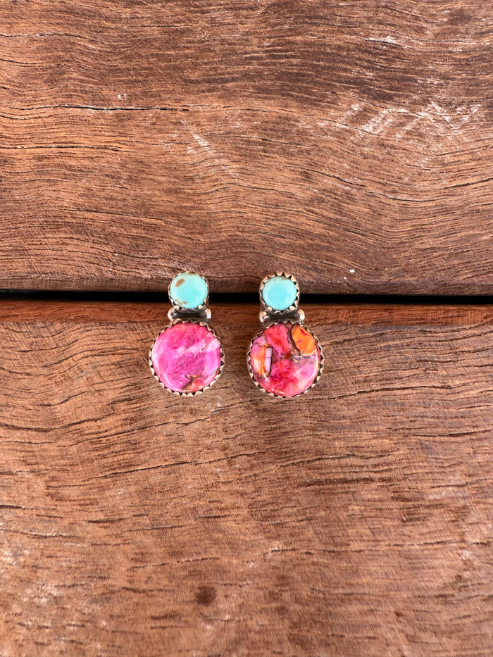 Hold on Tight Earrings - Turquoise Stones