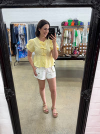 Polly Shorts - White Denim High Waisted