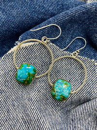 Hideaway Hoop Earrings - Sonora Gold Stones