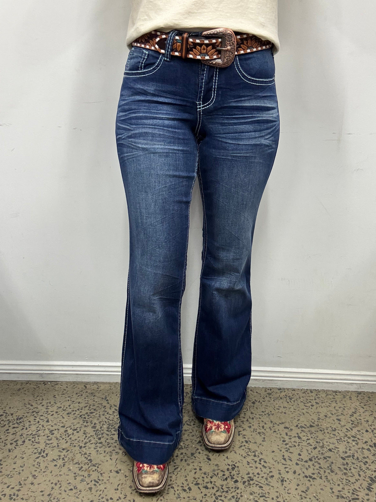 Cowgirl Tuff Jeans - Edgy Wide Leg