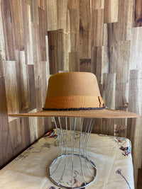 Gambler Felt Hat - Camel With Brown Ribbon