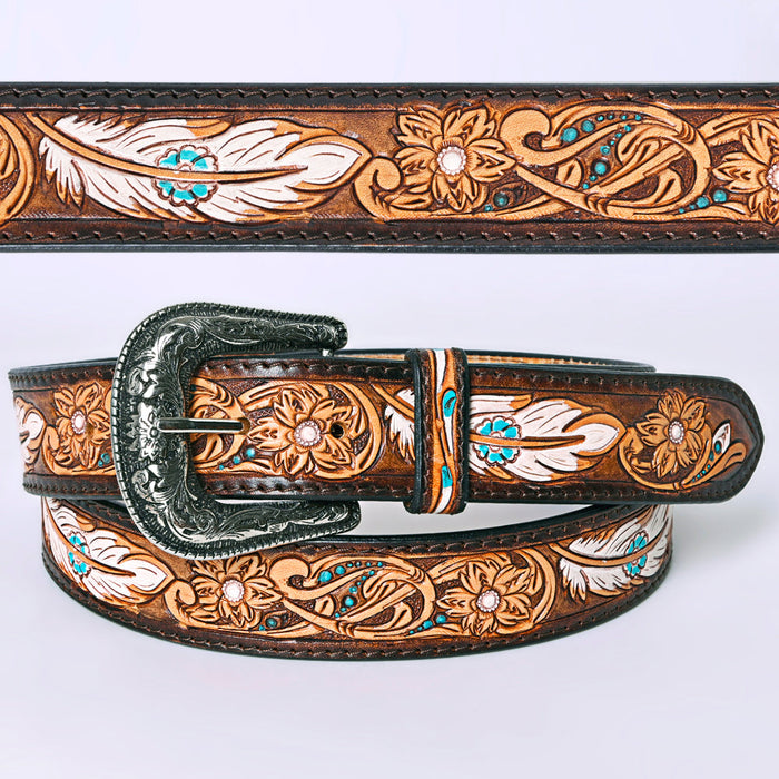 Western Belt - Feather & Floral Paisley