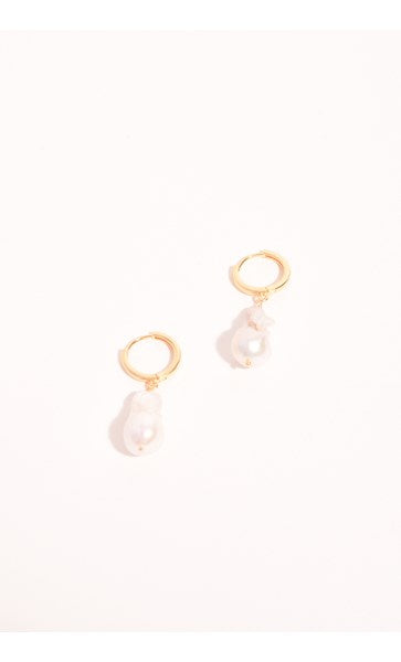 Earrings - Freshwater Baroque Pearl Hoops