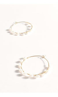 Earrings - Gold Wired Freshwater Pearl Hoops