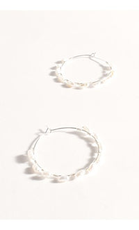 Earrings - Silver Wired Freshwater Pearl Hoops