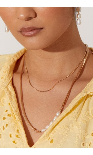 Necklace - Gold Wilson Layered Pearl