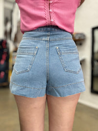 Polly Shorts - Light Denim High Waisted