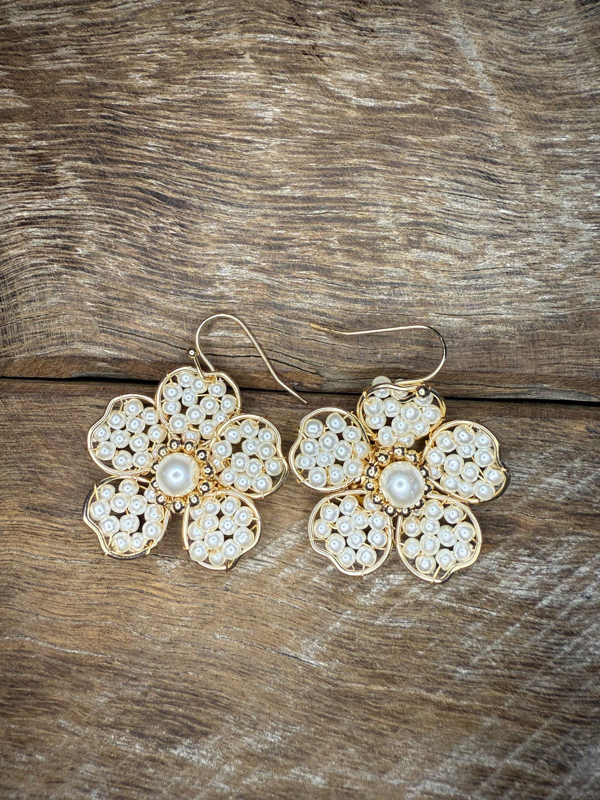Earrings - Pearl Flower Dangle