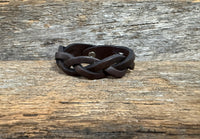 Braided Leather Bracelet - Dark Brown