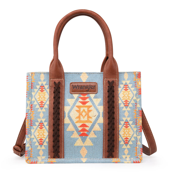 Wrangler Southwest Print Tote - Brown/Light Blue (WG2202-8120SBR)