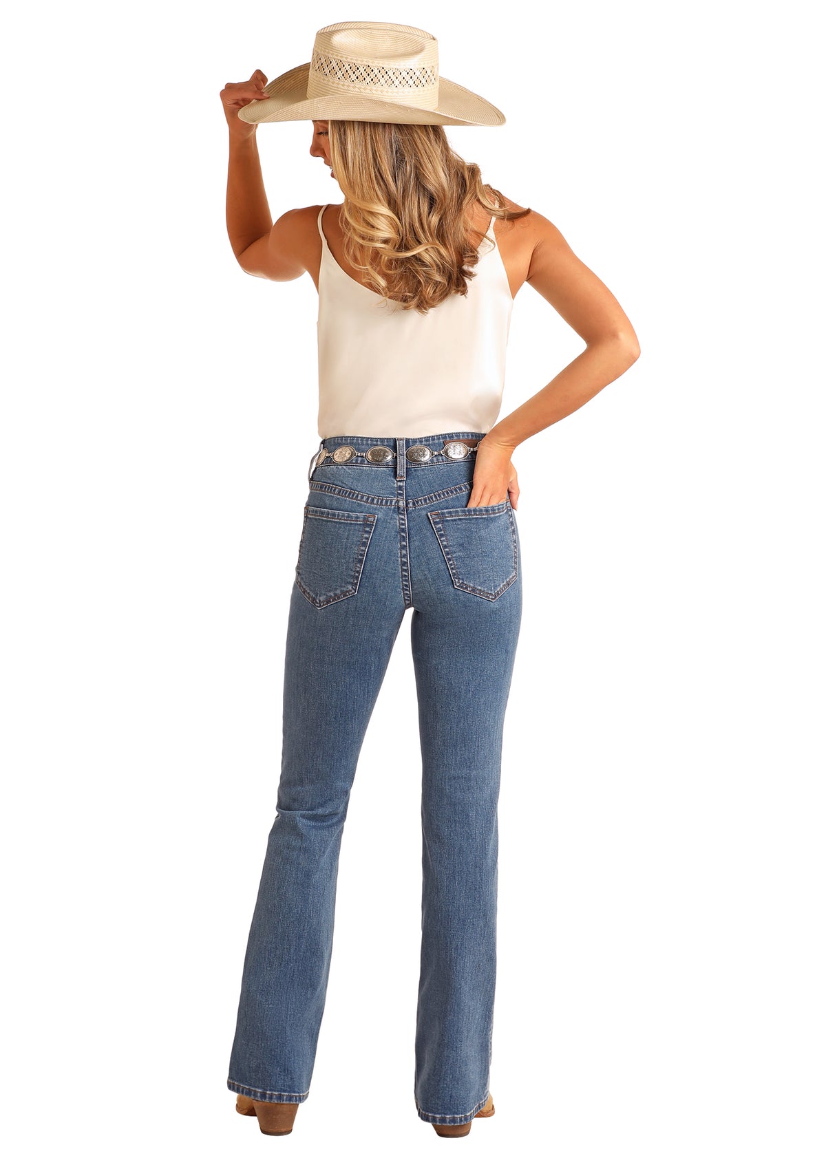 Rock & Roll Cowgirl Jeans - BW4HD06039 - Two Tone High Rise Bootcut